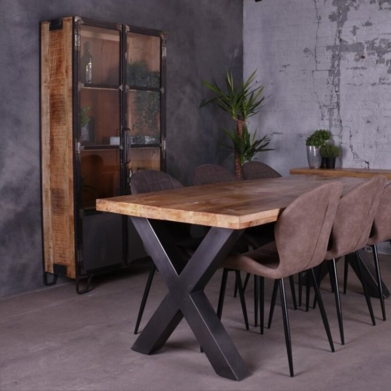 Rechthoek eettafel Mangohout X poot Glasgow