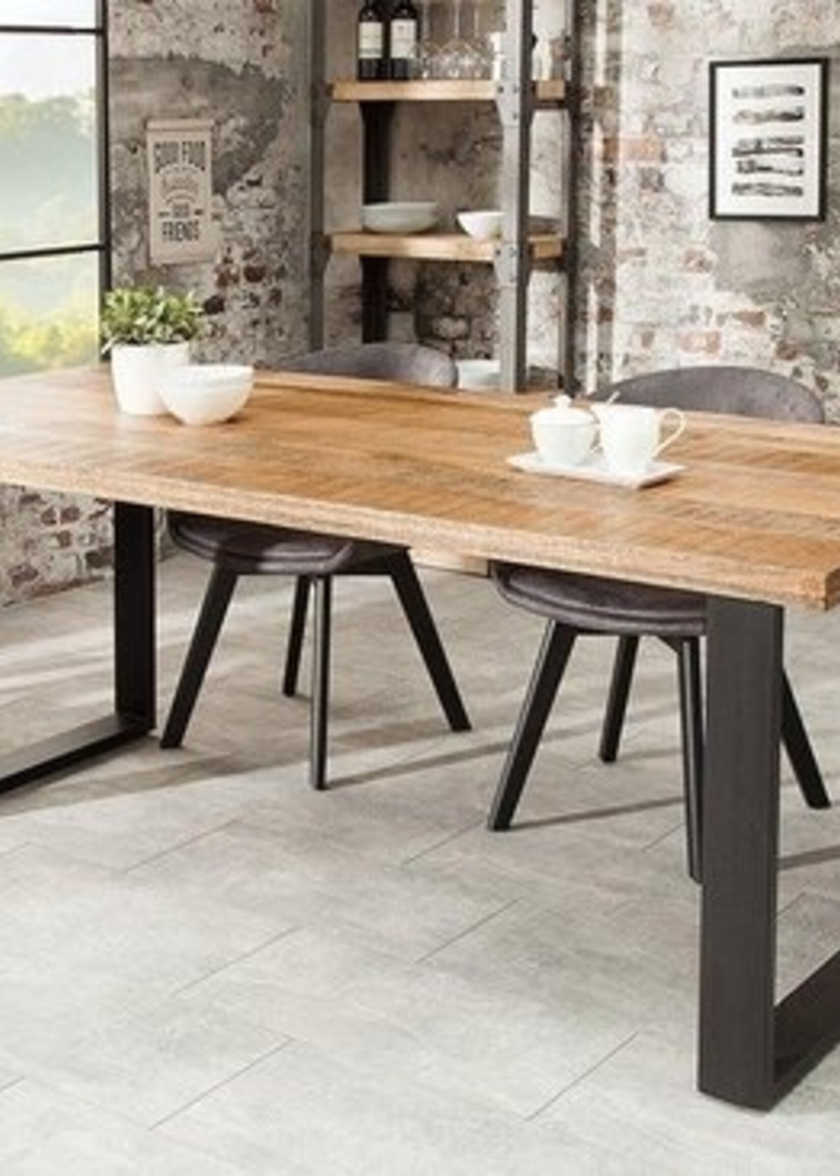 Rechthoek eettafel Mangohout U poot Bristol