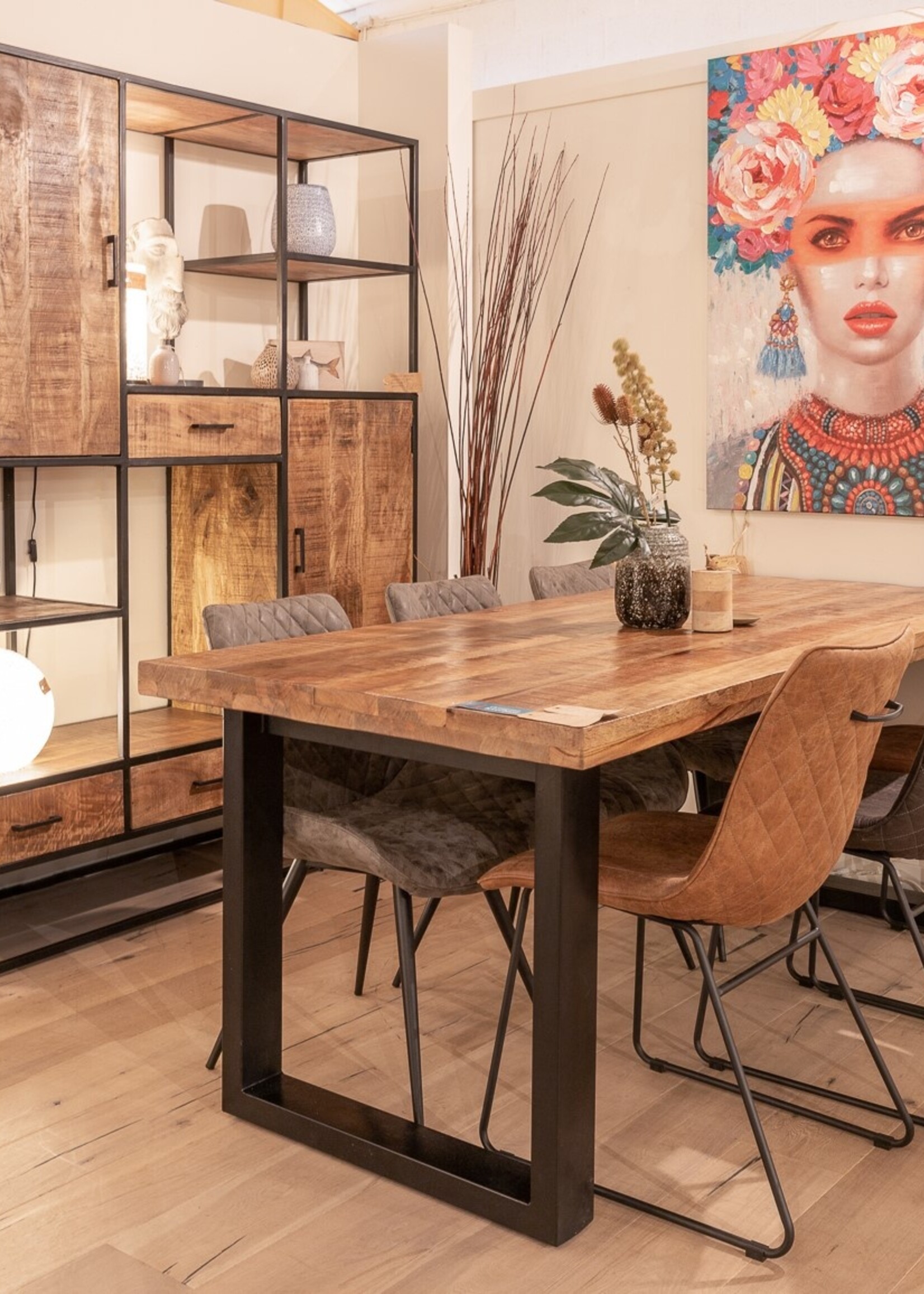 Rechthoek eettafel Mangohout U poot Bristol