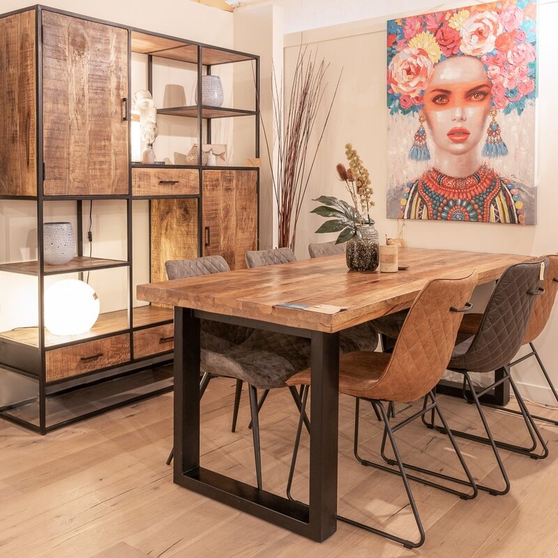 Rechthoek eettafel Mangohout U poot Bristol