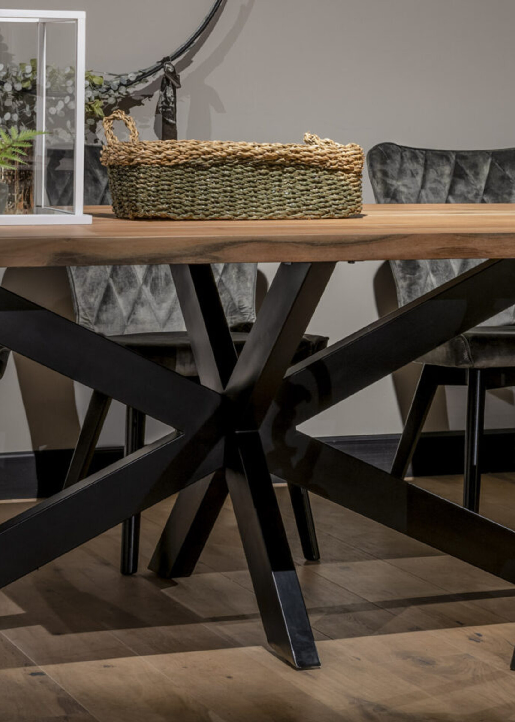 Rechthoek eettafel Mangohout spinpoot Leeds