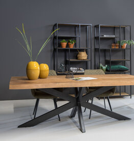 Rechthoek eettafel Mangohout spinpoot Leeds