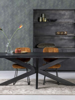Rechthoek eettafel Mangohout zwart spinpoot  Cardiff