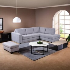 Hoekbank in ribstof Bradford