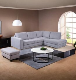 Hoekbank in ribstof Bradford