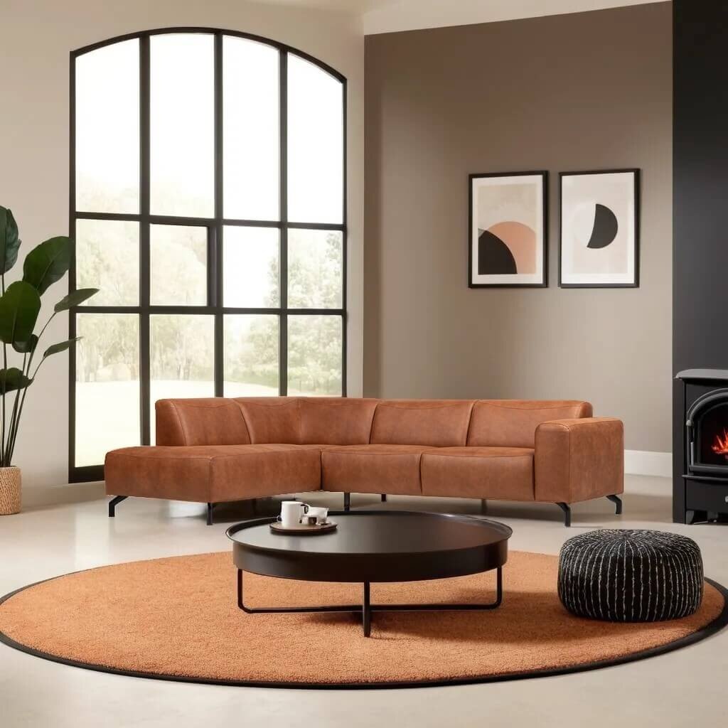 Hoekbank in eco leder Belfast