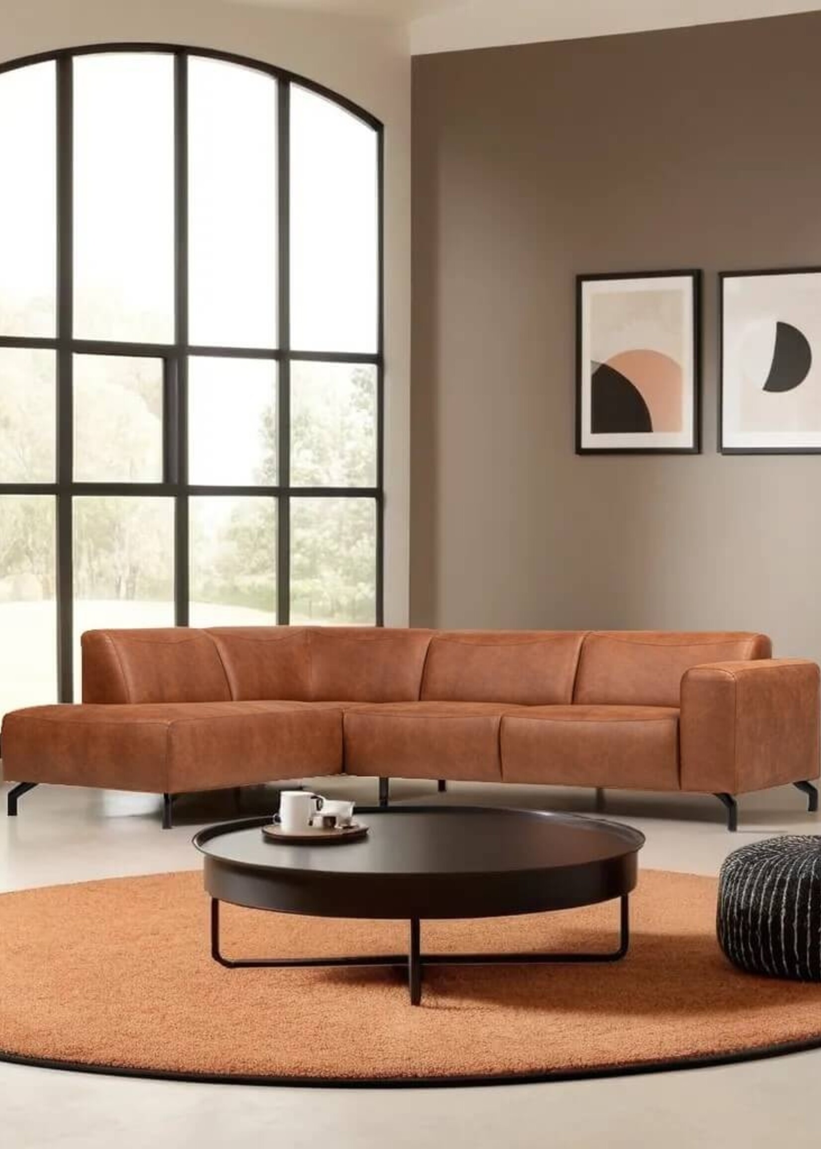 Hoekbank in eco leder Belfast