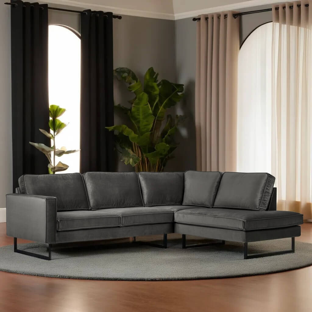 Hoekbank in stof Newcastle