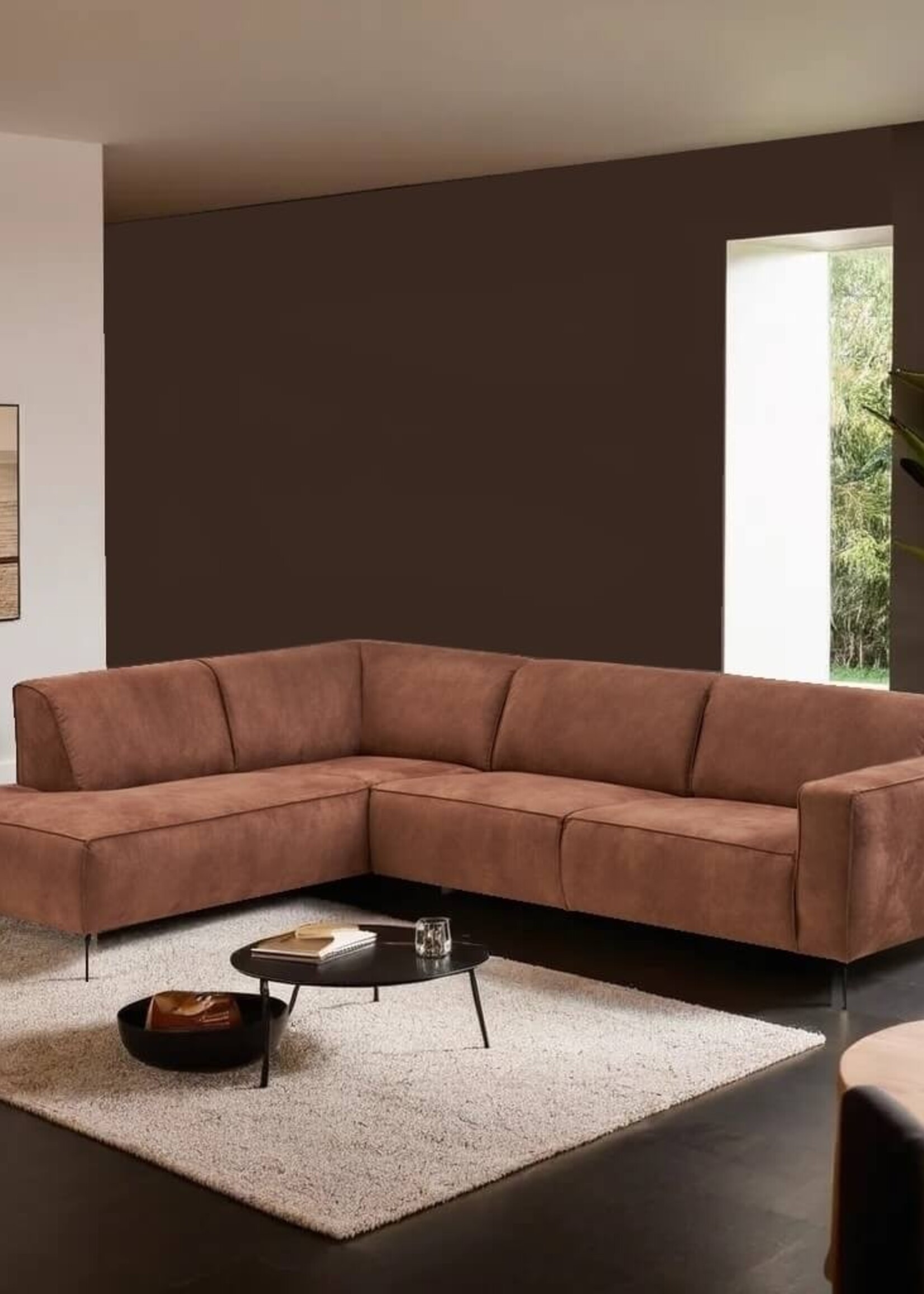 Hoekbank in eco leder Plymouth