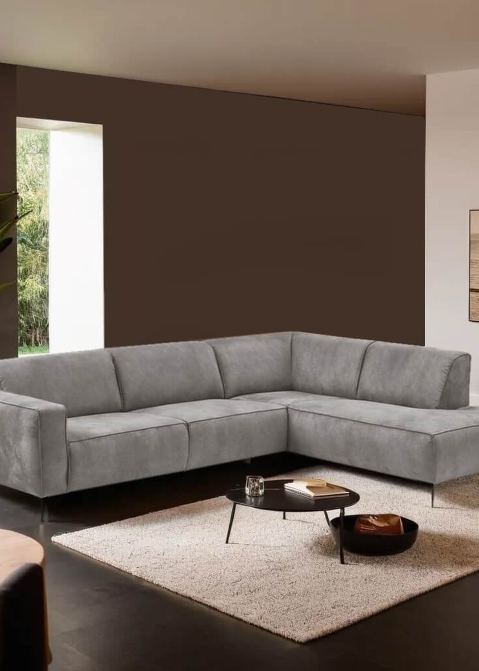 Hoekbank in eco leder Plymouth