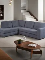 Hoekbank in ribstof Oxford