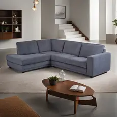 Hoekbank in ribstof Oxford