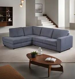 Hoekbank in ribstof Oxford