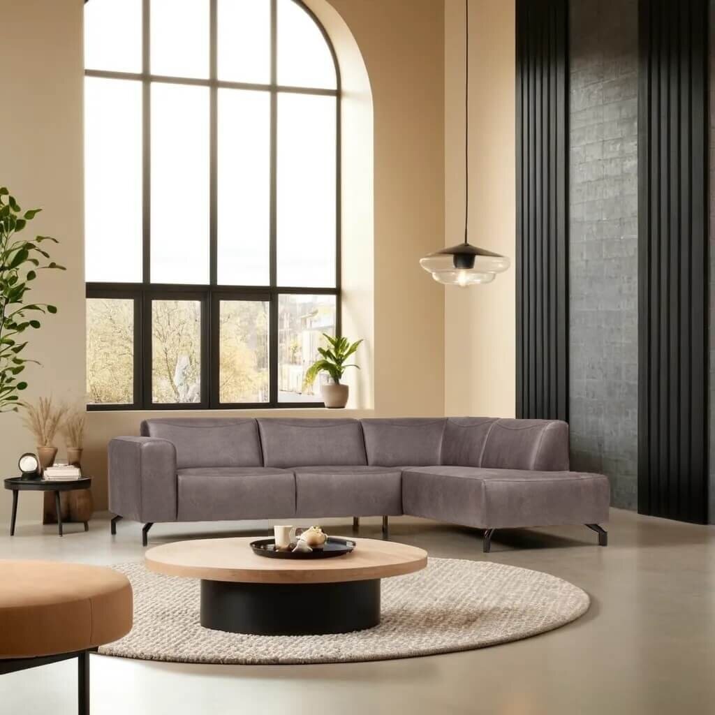 Hoekbank in eco leder Belfast