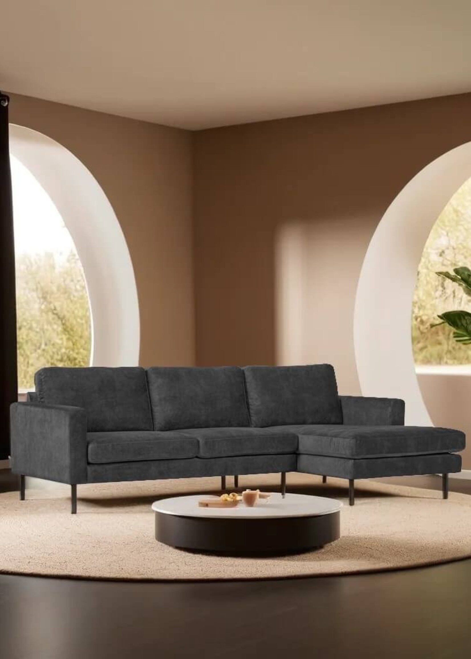 Hoekbank kleur stof velvet Nottingham