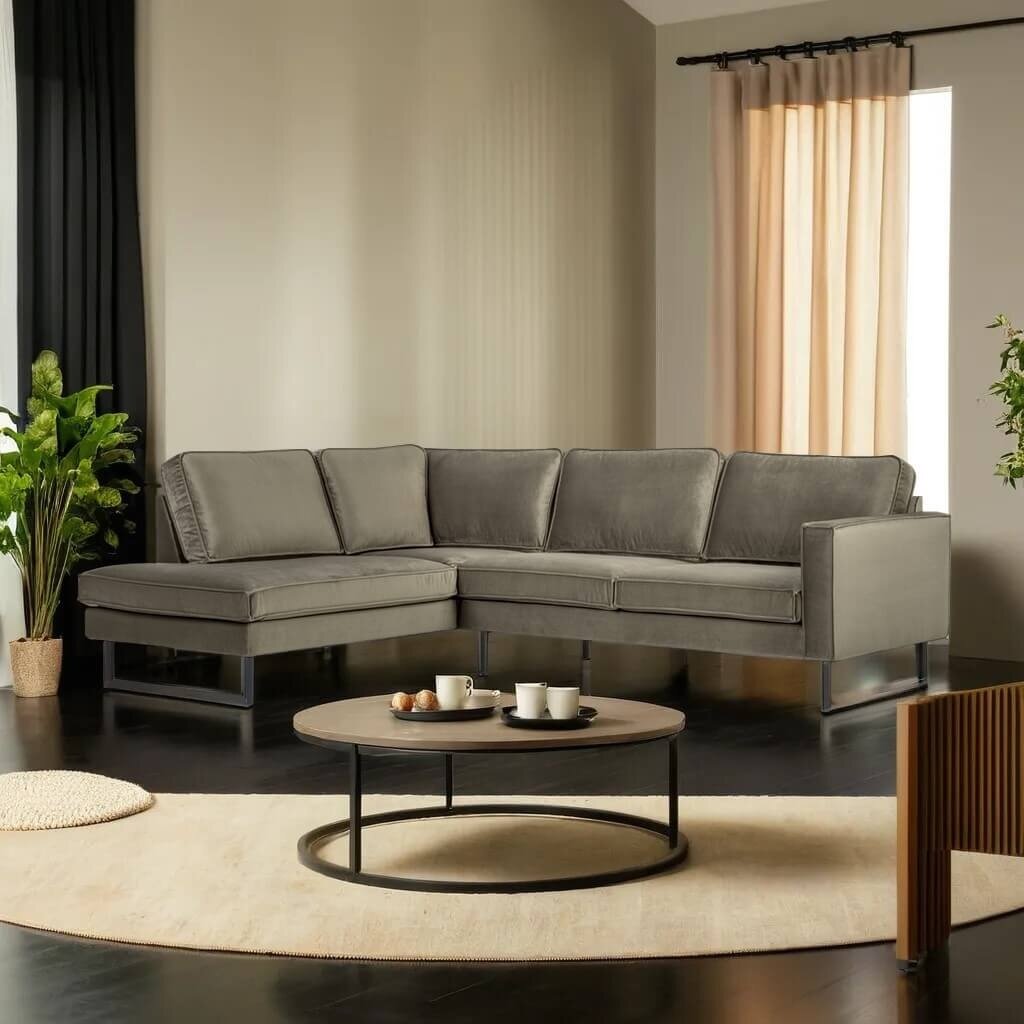 Hoekbank in stof Newcastle