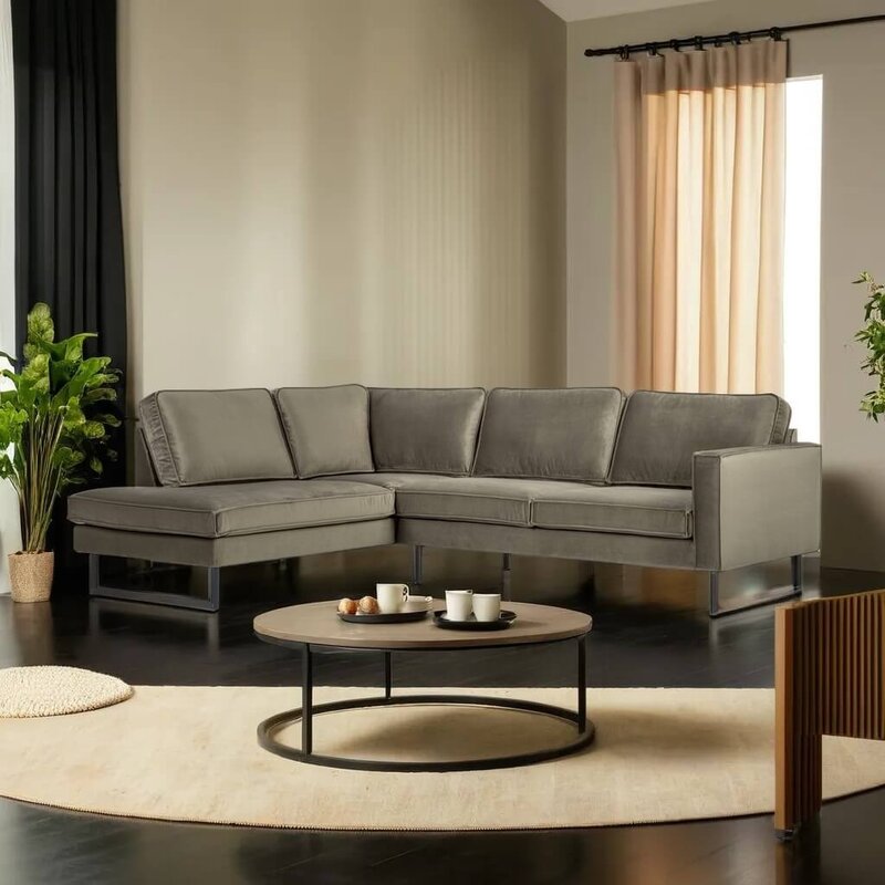 Hoekbank in stof Newcastle