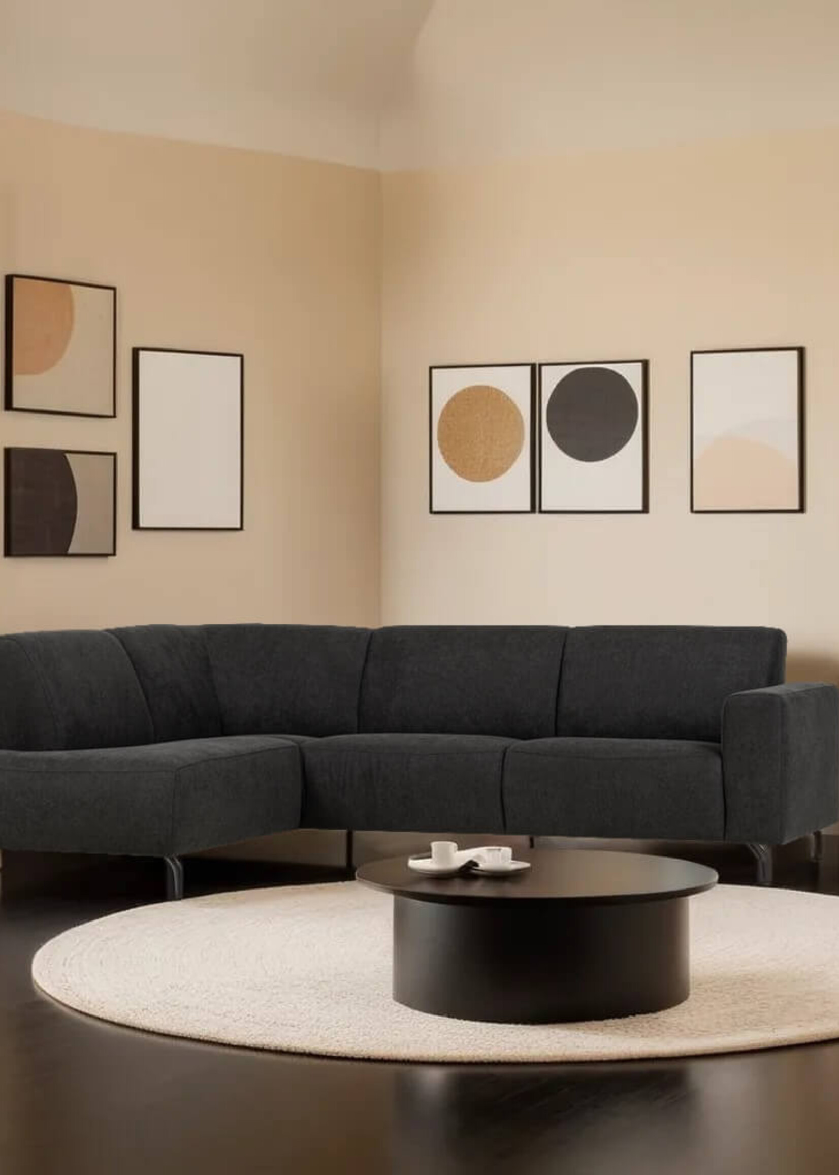 Hoekbank in stof Kingston