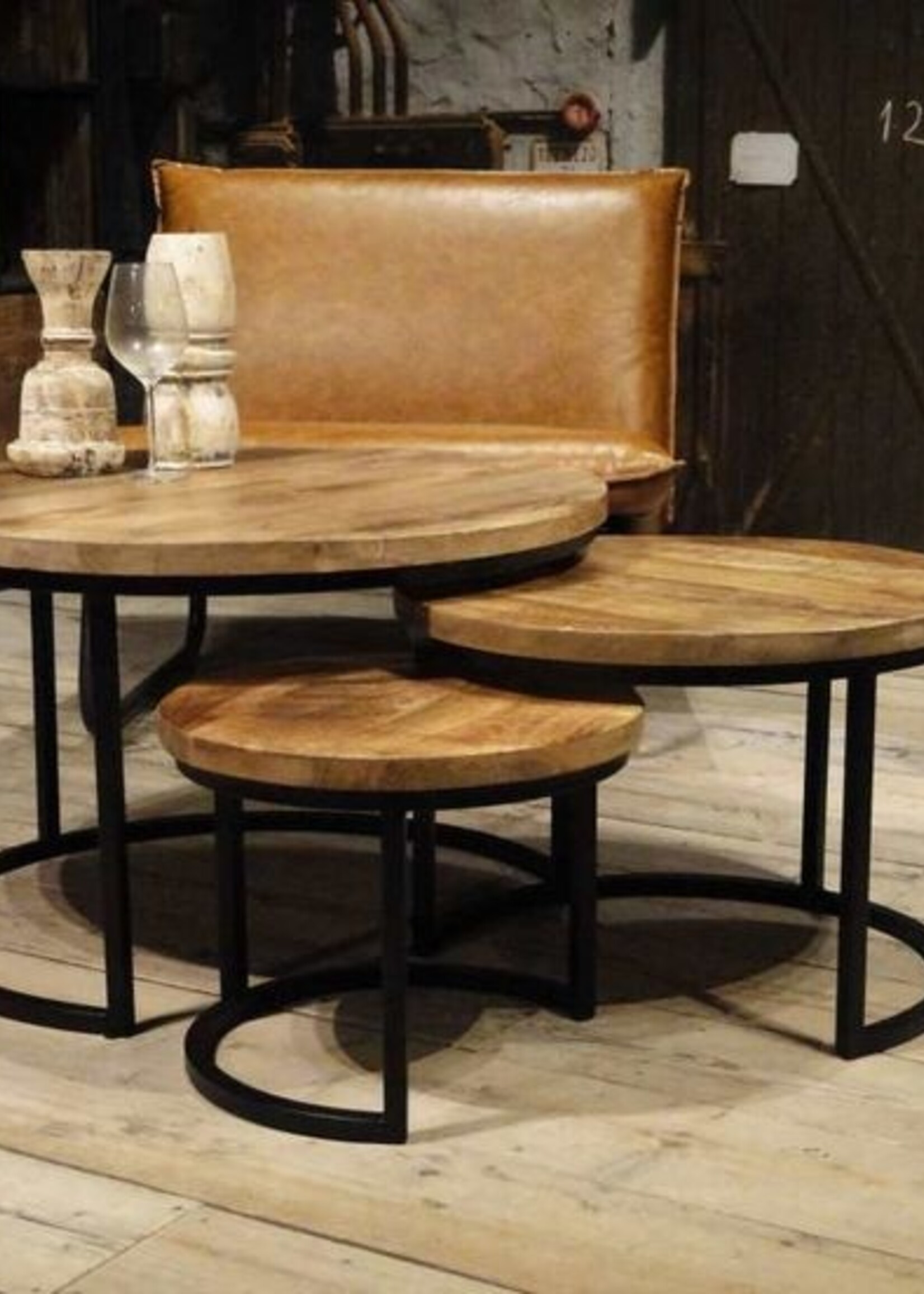 3-Delige salontafelset Mangohout Southampton