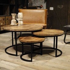 3-Delige salontafelset Mangohout Southampton