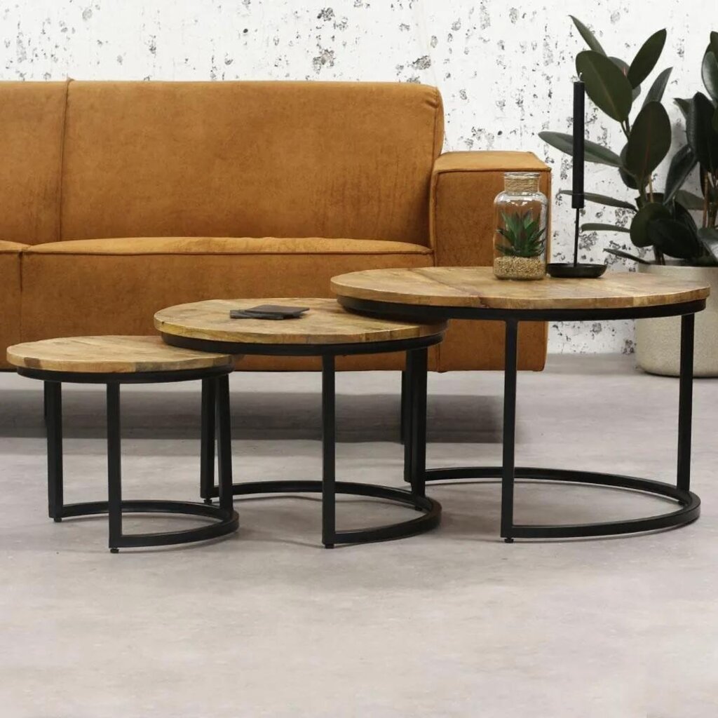 3-Delige salontafelset Mangohout Southampton