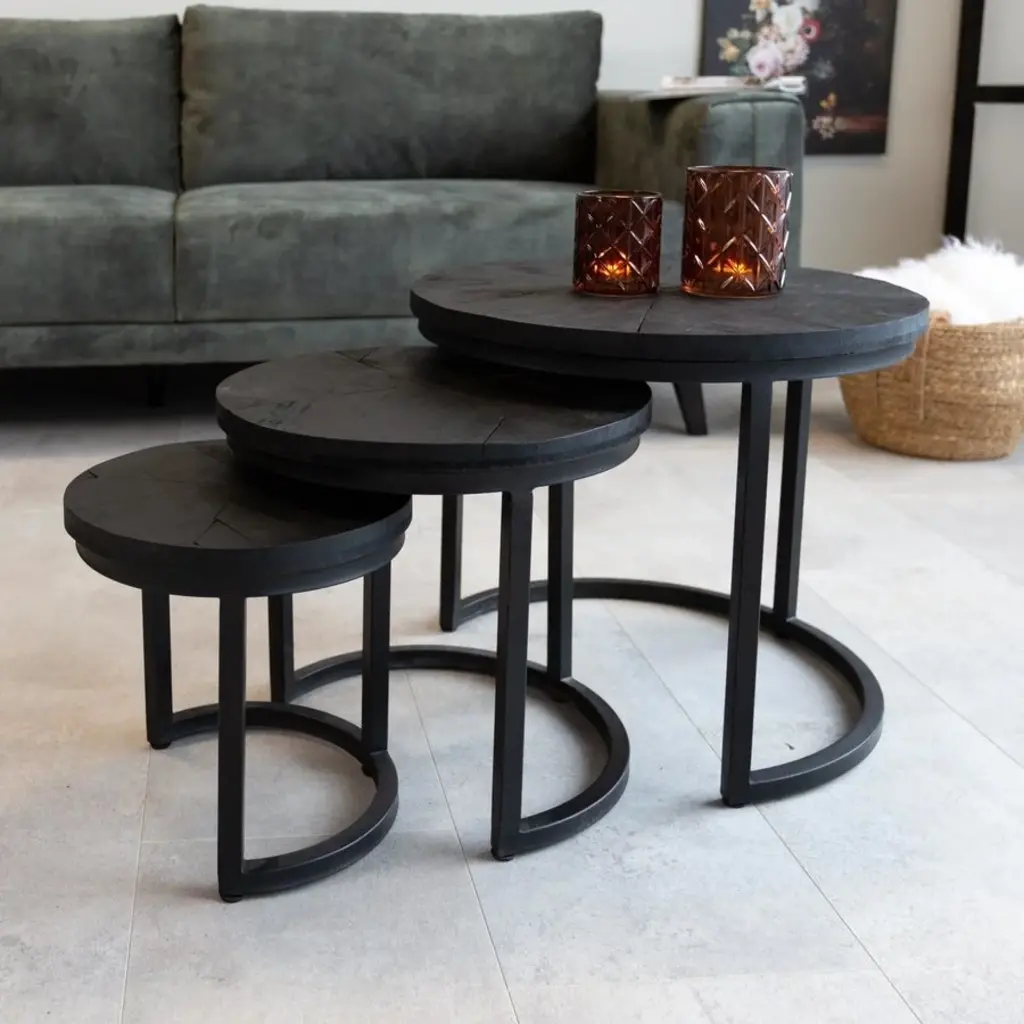 3-Delige salontafelset Mangohout Swansea