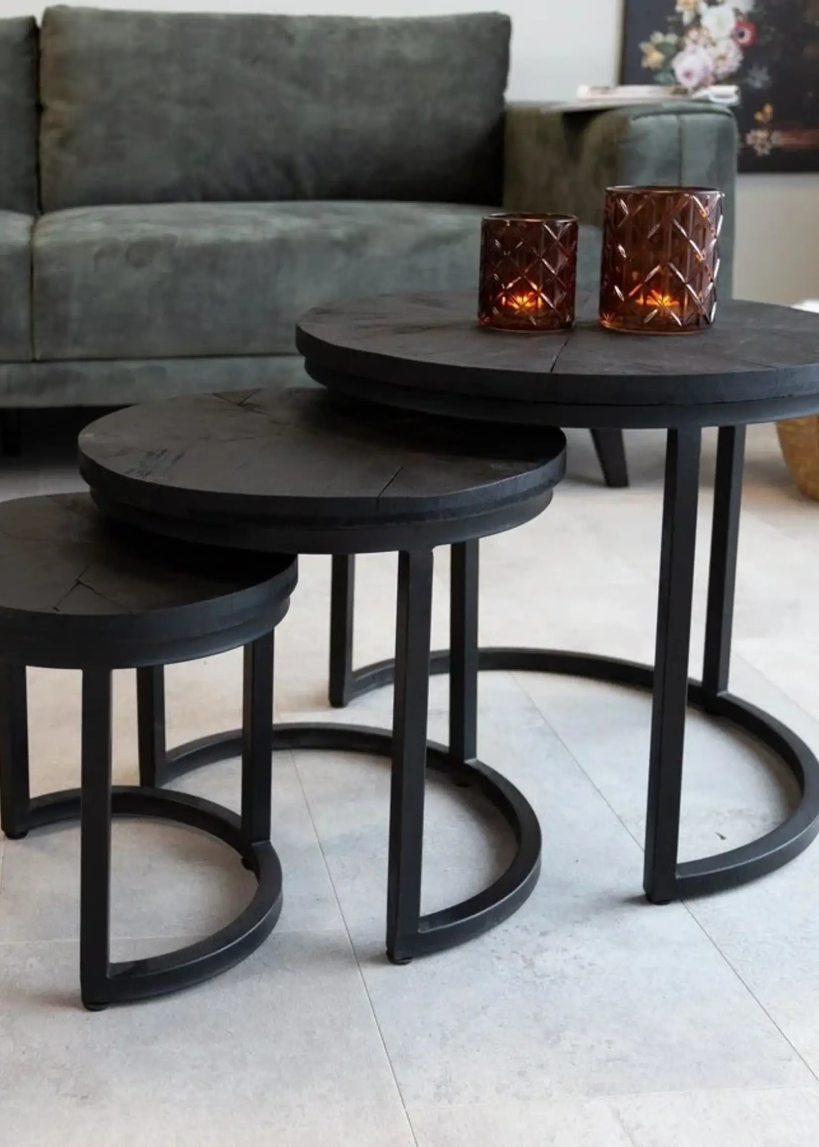 3-Delige salontafelset Mangohout Swansea