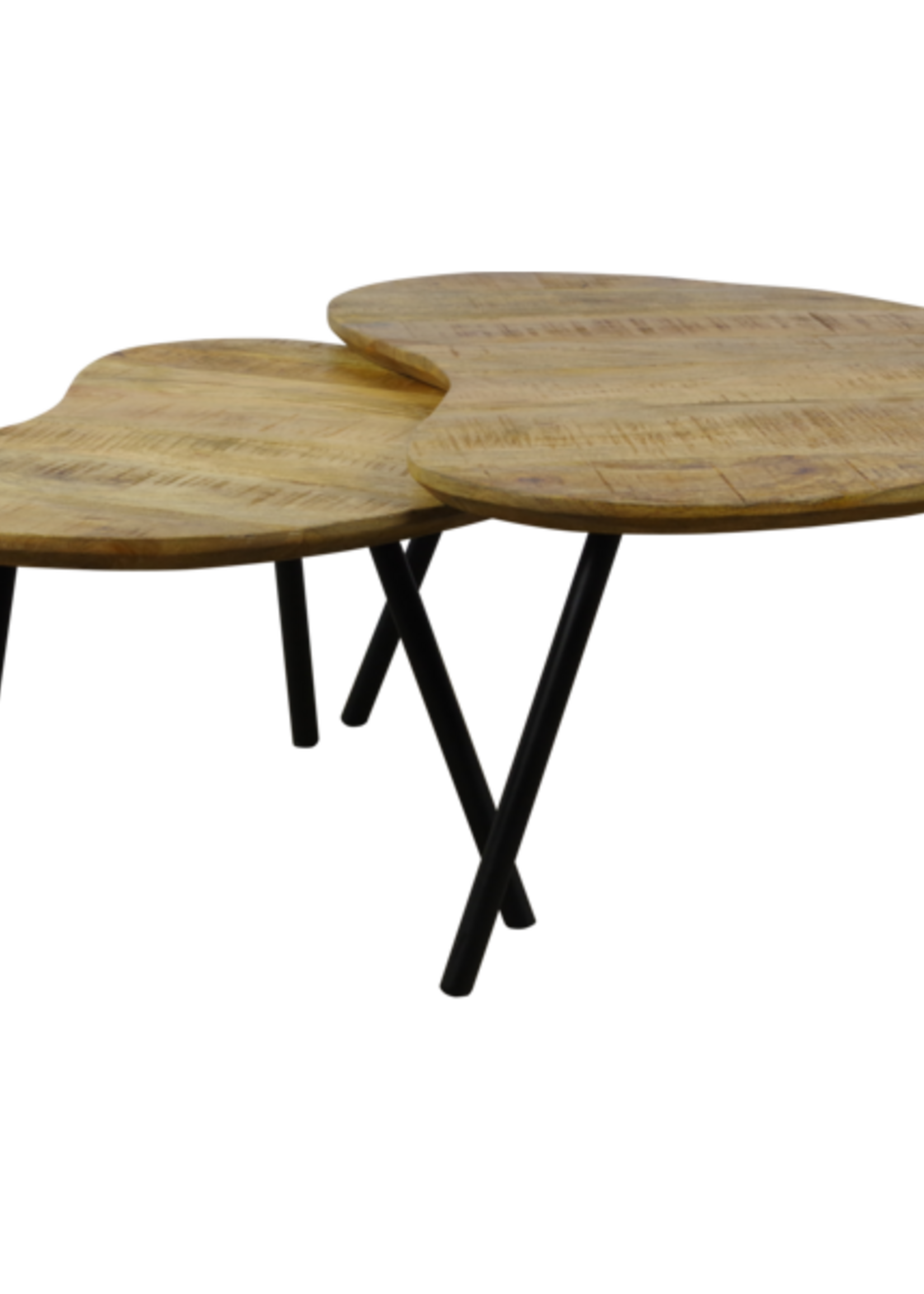 2-Delige hart vorm salontafelset Mangohout Luton