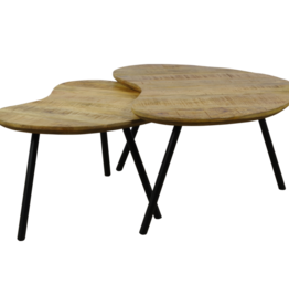 2-Delige hart vorm salontafelset Mangohout Luton