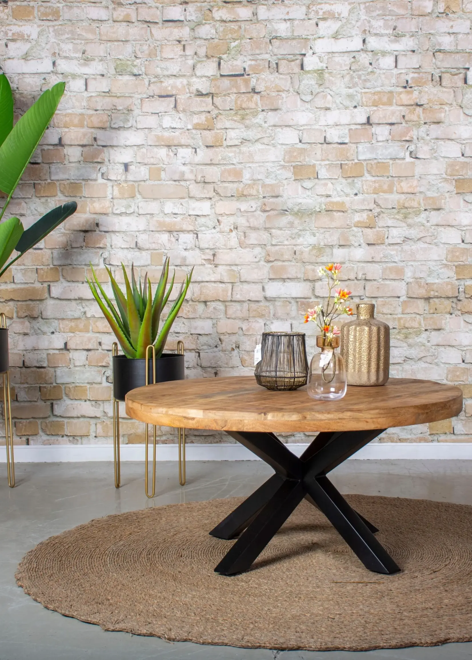 Ronde salontafel Mangohout Sunderland