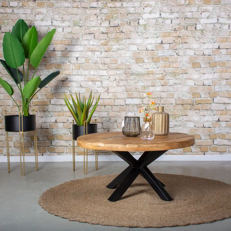 Ronde salontafel Mangohout Sunderland