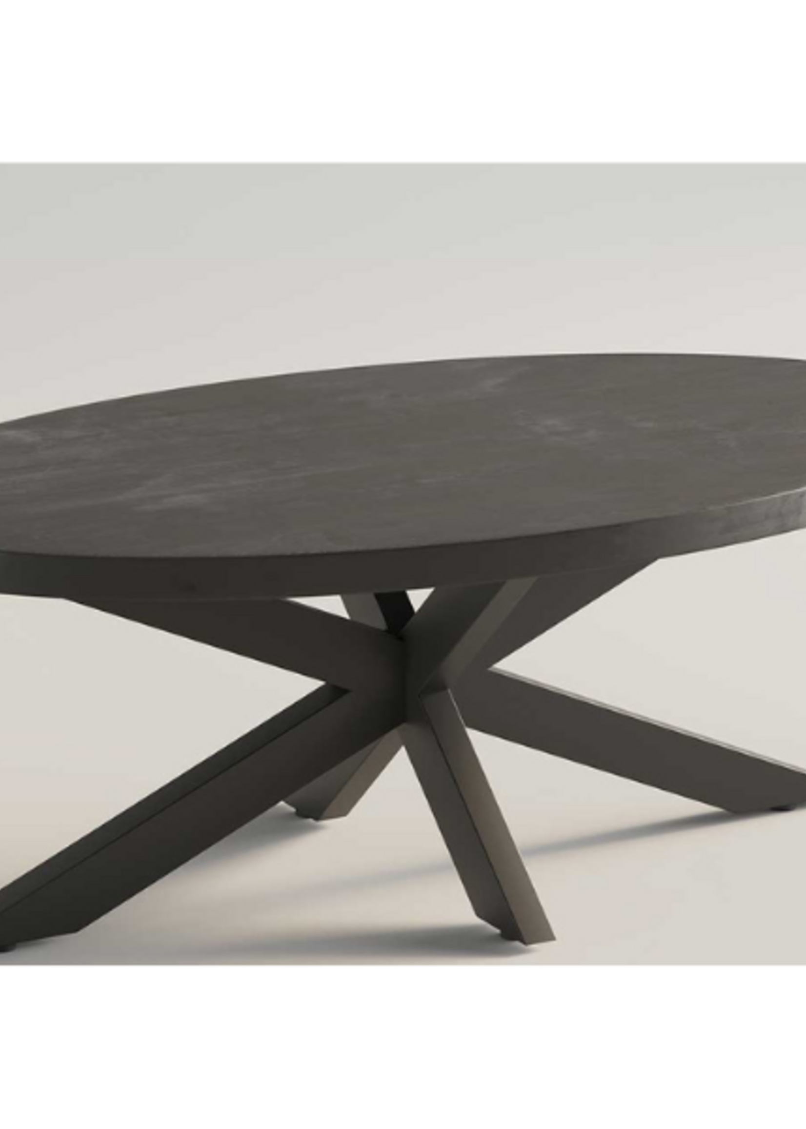 Ovale salontafel Mangohout zwart Bournemouth