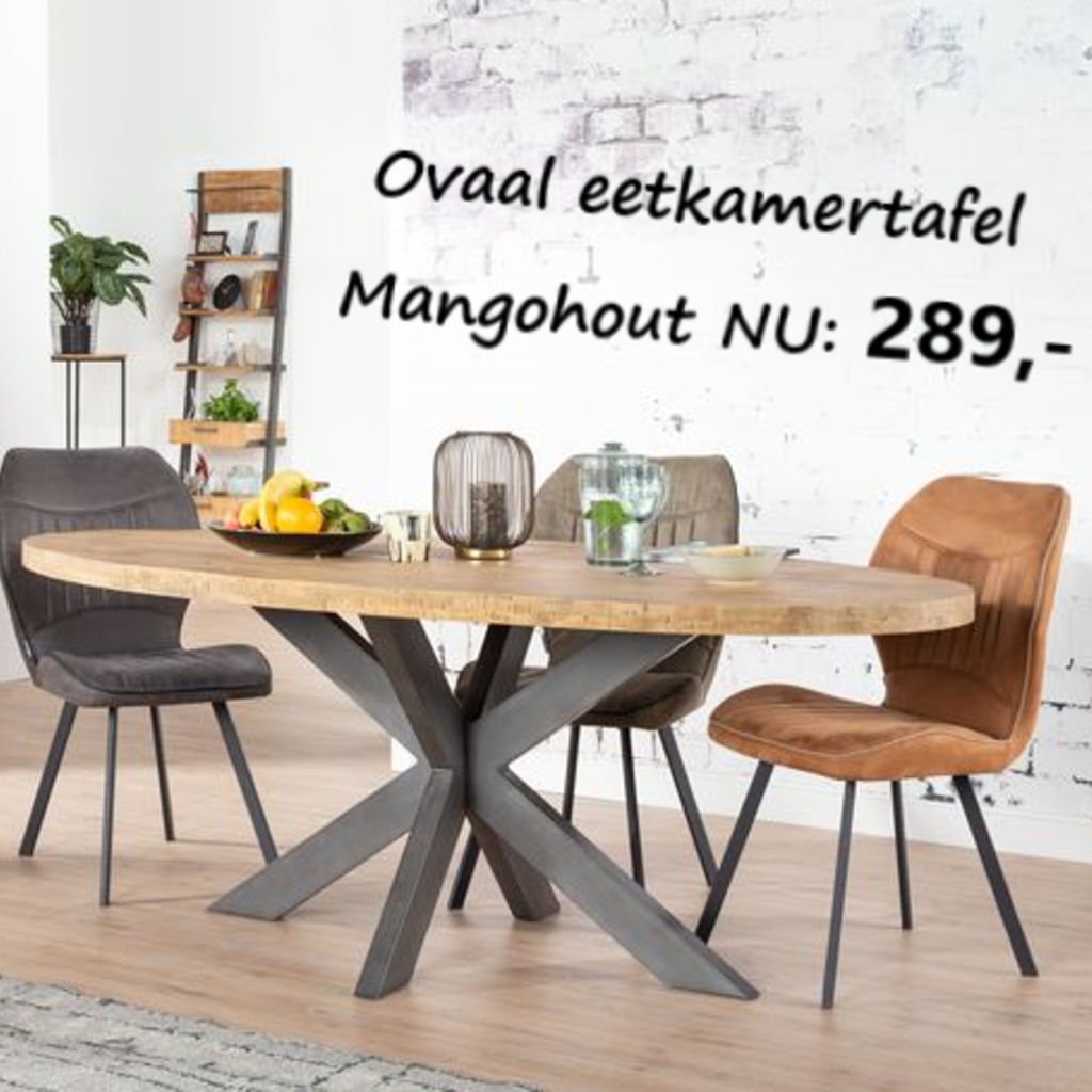 Ovaal eettafel Mangohout Liverpool