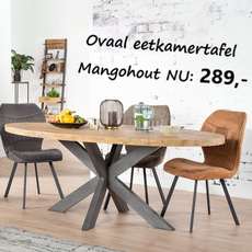 Ovaal eettafel Mangohout Liverpool