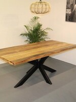 Rechthoek eettafel Mangohout spinpoot Leeds