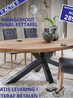 Ovaal eettafel Mangohout Liverpool