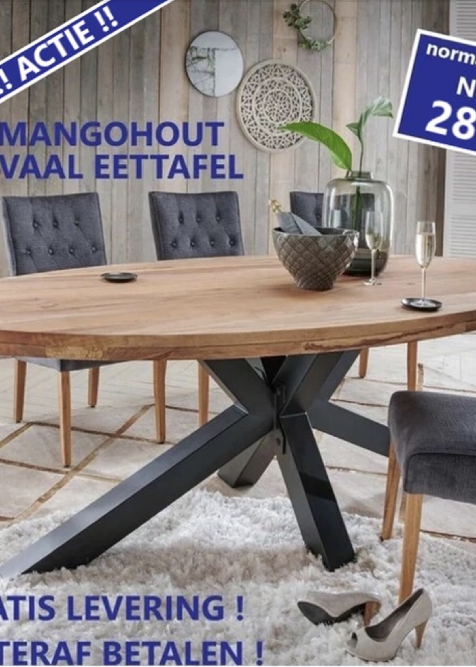 Ovaal eettafel Mangohout Liverpool