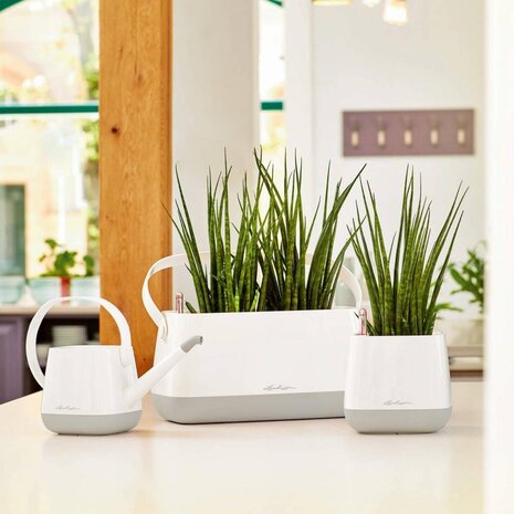 LECHUZA YULA plant pot white/grey silk matt