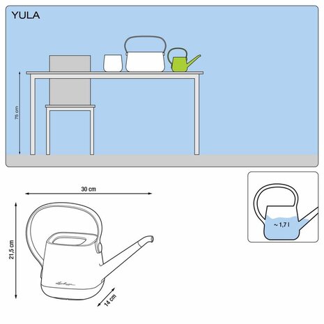 YULA watering can white/taupe semi-gloss