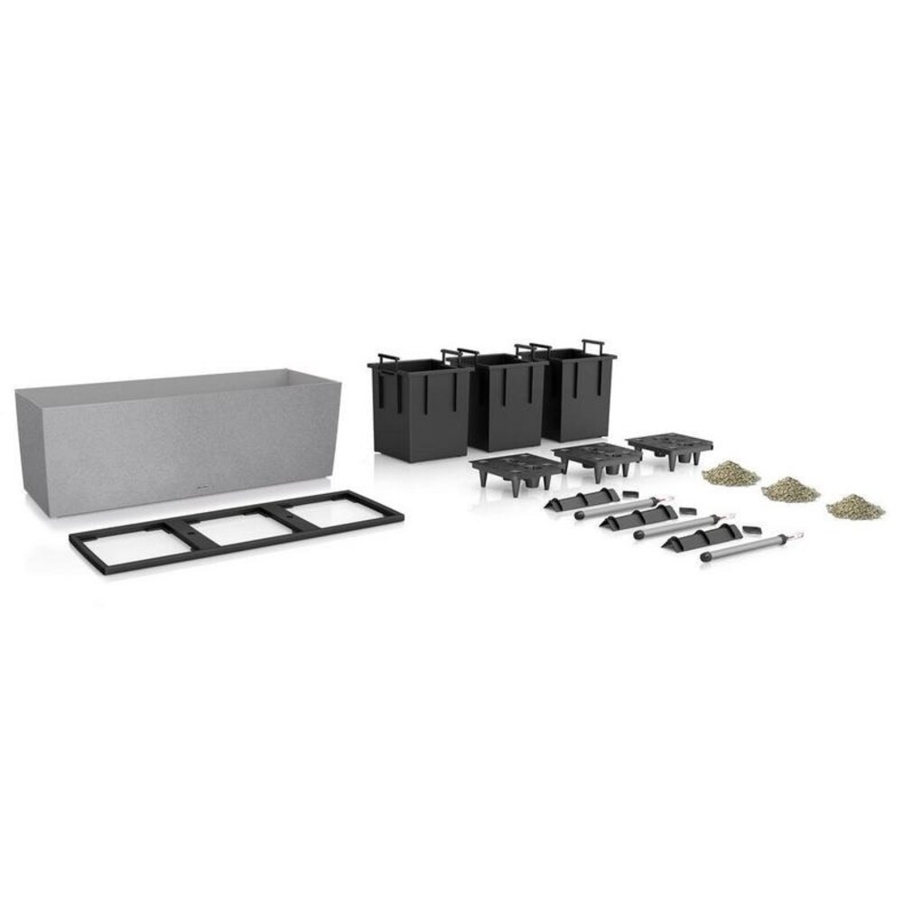 LECHUZA TRIO Stone kwarts wit