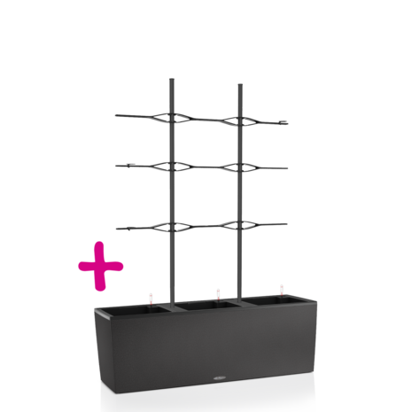 LECHUZA TRIO Stone 30 graphite black + Climbing grid LECHUZA TRIO Stone 30 graphite black + Climbing grid