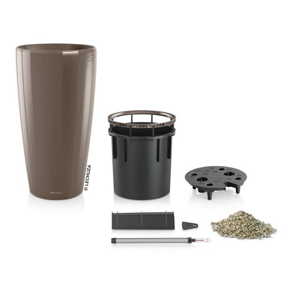 LECHUZA RONDO taupe hochglanz LECHUZA RONDO taupe hochglanz