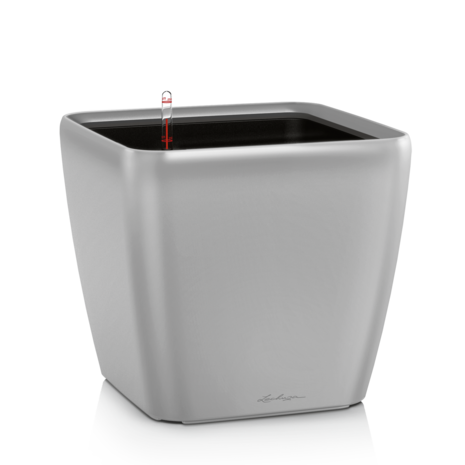 LECHUZA QUADRO LS zilver metallic LECHUZA QUADRO LS zilver metallic