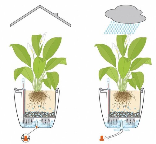 LECHUZA QUADRO LS argent métallisé LECHUZA QUADRO LS argent métallisé