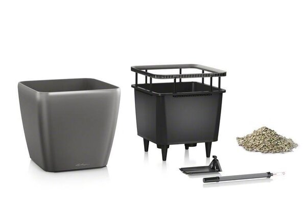 LECHUZA QUADRO LS charcoal metallic LECHUZA QUADRO LS charcoal metallic