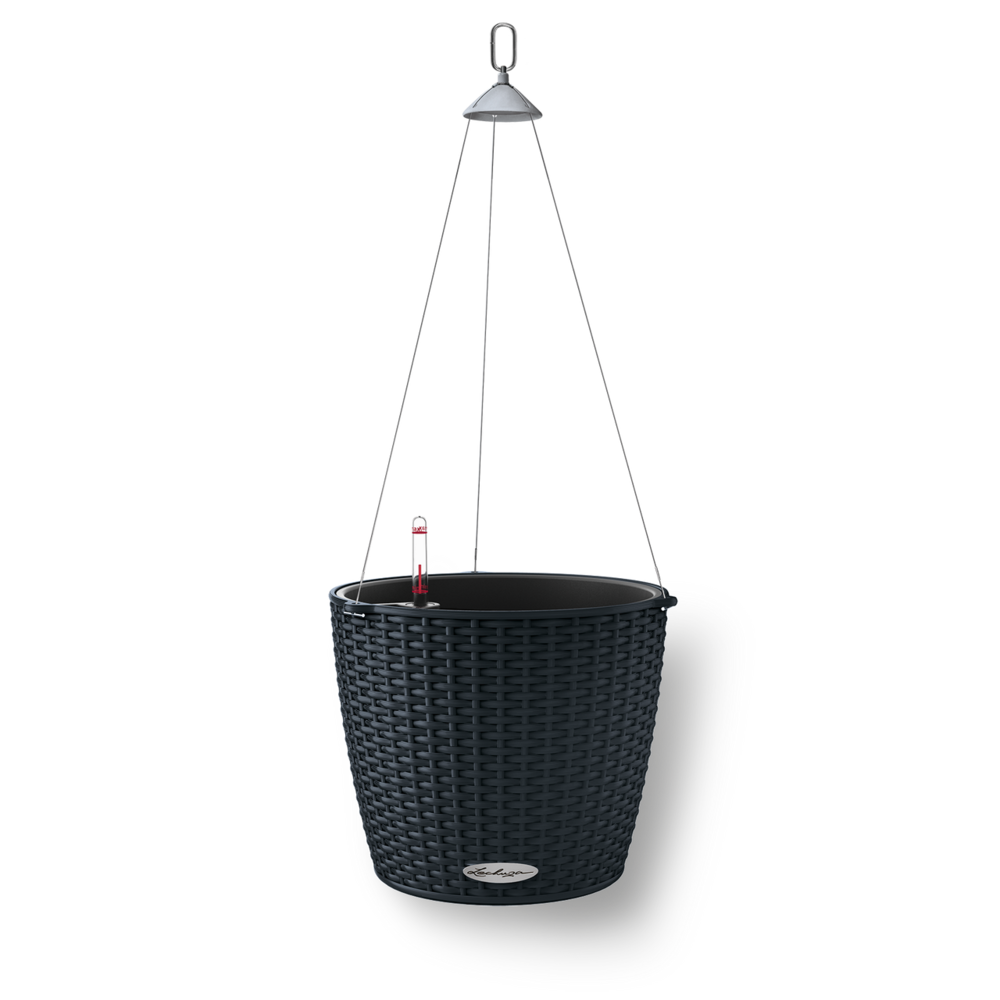 Lechuza NIDO Cottage 35 Noir Graphite 15303 - Pot Suspendu Avec Système D'Arrosage