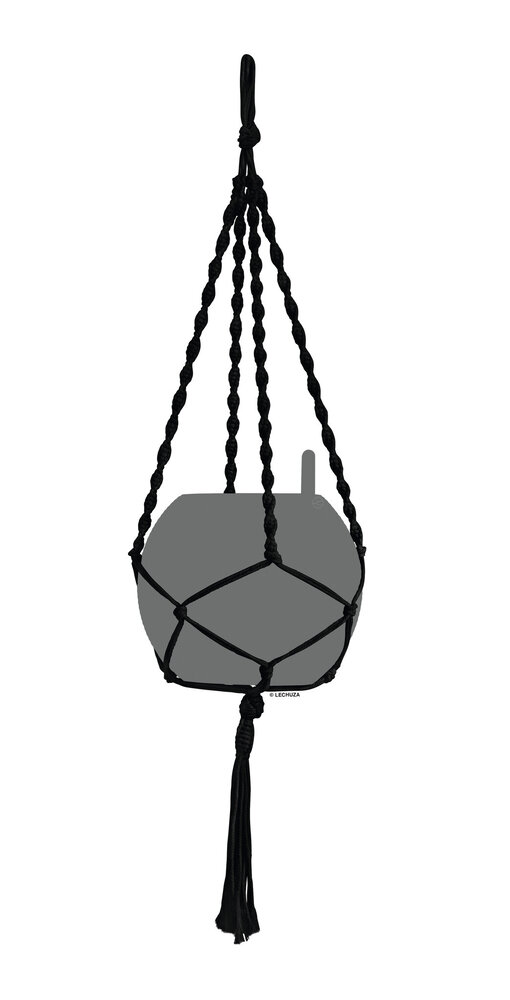 LECHUZA Macramé Cotton BOHO black