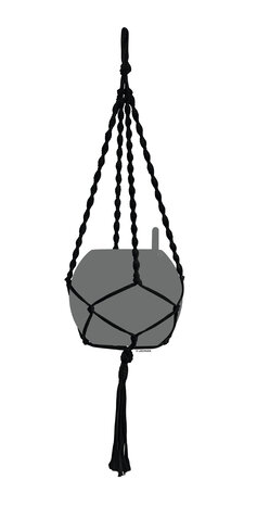 LECHUZA Macramé Cotton BOHO black