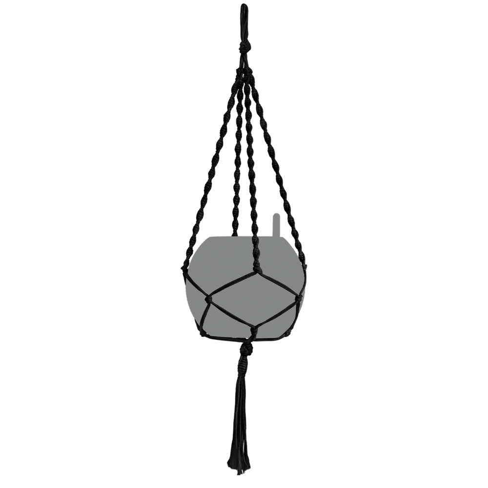 LECHUZA Macramé Cotton BOHO black