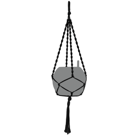 LECHUZA MAKRAMEE Cotton BOHO noire